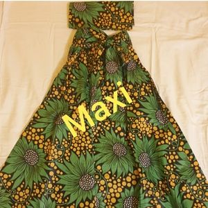 Maxi Print Skirt w/matching Headwrap